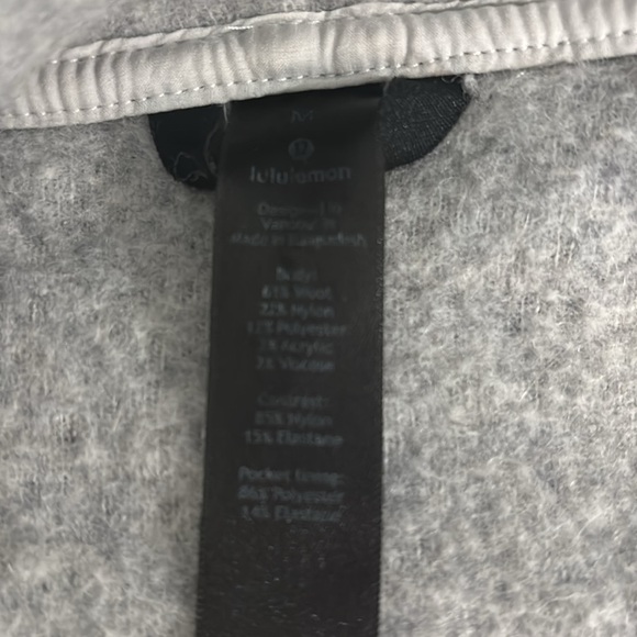 Lululemon M Mens Tundra Trek Full Zip Fleece Wool Jacket Fuzzy Grey - Picture 9 of 12
